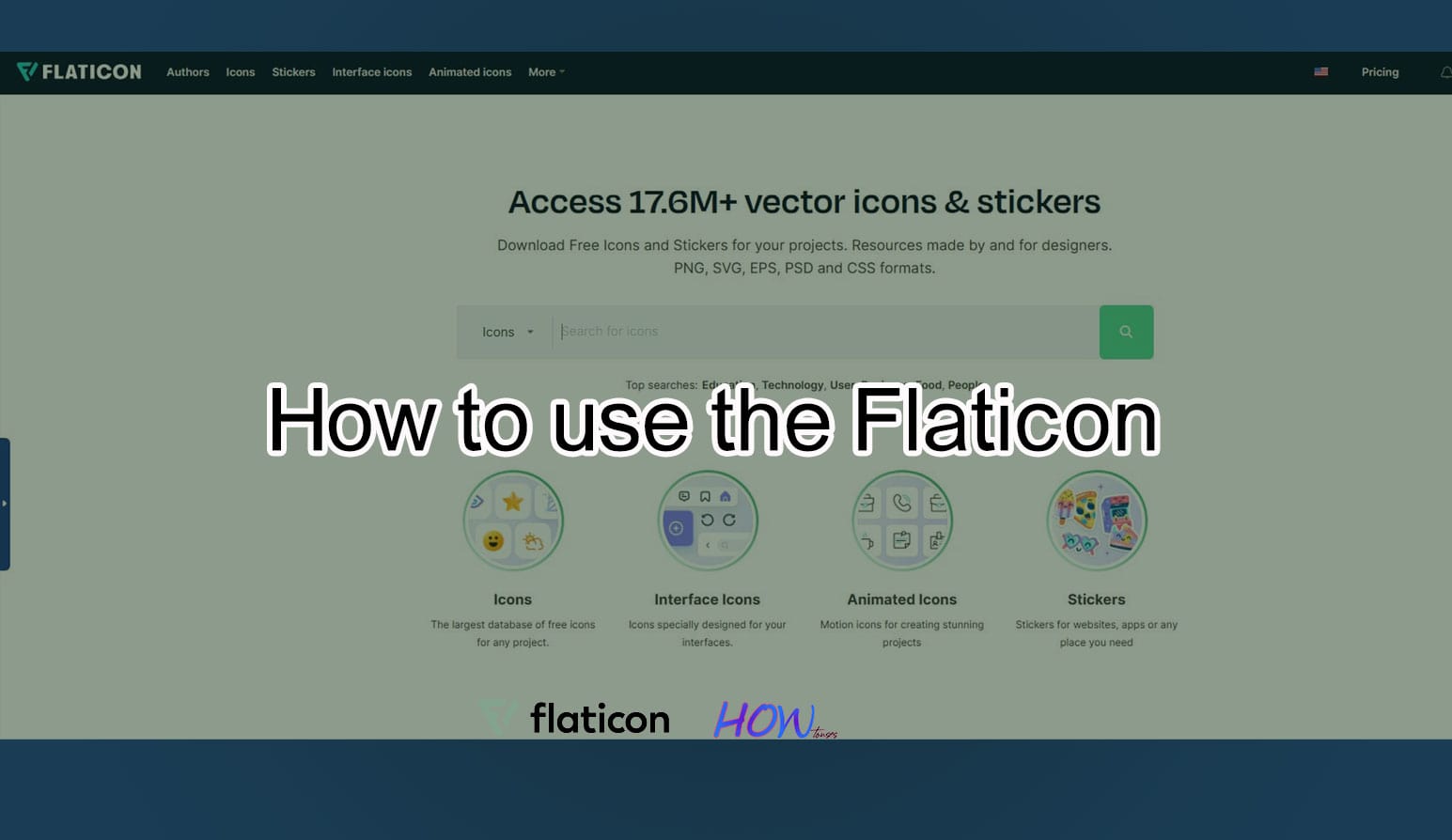 How to use the site flaticon