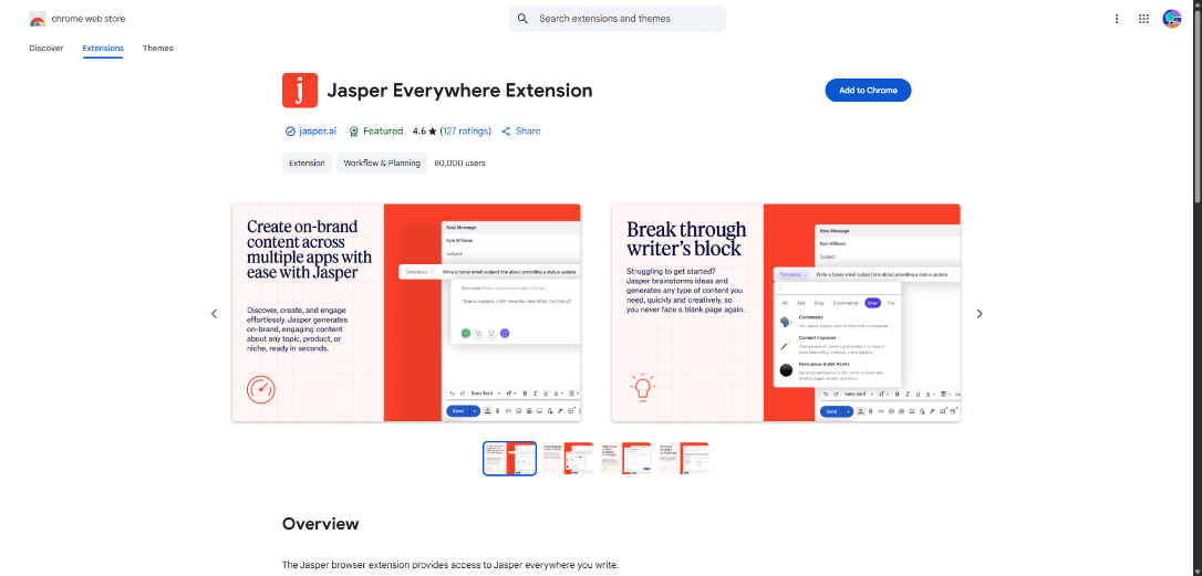 Jasper AI Chrome Extension