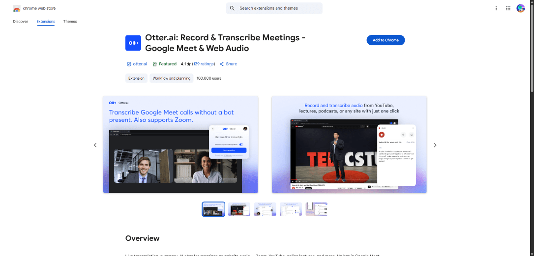 Otter.ai Chrome Extension